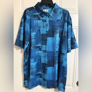 NWT Yatta Men's XL Dirty Blue‎ Short Sleeve Button Down Polo Shirt Golf Outdoor